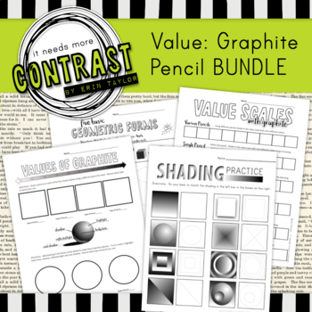 Preview of Elements of Art Values of Graphite Shading with Pencil Bundle - 4 Pages