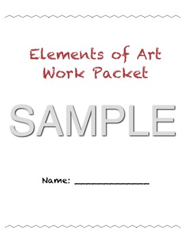 Preview of Elements of Art Work Packet