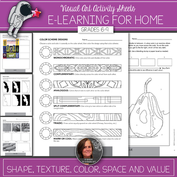 Preview of Elements of Art Worksheets & Activities