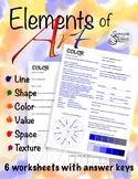 Elements of Art Worksheets / Assessments