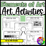 Elements of Art Worksheets, Workbook & Activities for Prim