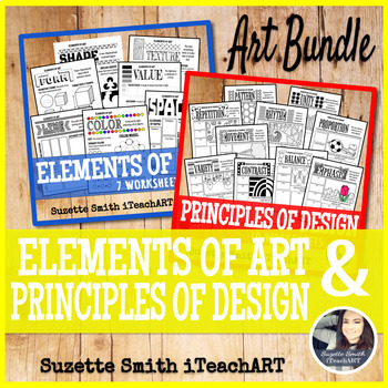 Preview of Elements of Art and Principles of Design Handout Bundle for Middle & High school