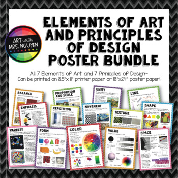 Preview of Elements of Art and Principles of Design Posters (8.5"x11" and 18"x24")