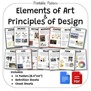 Preview of Elements of Art and Principles of Design Posters (8.5"x11")
