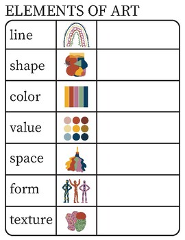 Preview of Elements of Art and Principles of Design Worksheet