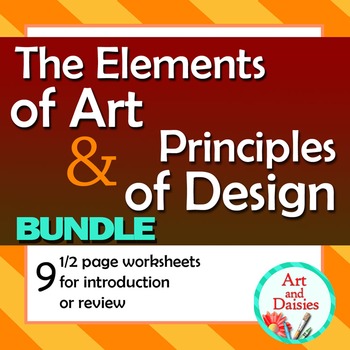 Preview of Elements of Art and Principles of Design - Worksheet Bundle