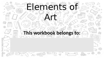 Preview of Elements of Art workbook