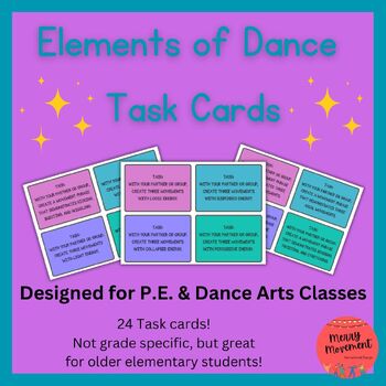 Preview of Elements of Dance Task Cards