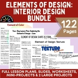 Elements of Design Bundle: Interior Design-lesson, slides,