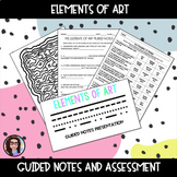 ELEMENTS OF ART GUIDED NOTES, POWERPOINT, AND COLOR BY NUMBER