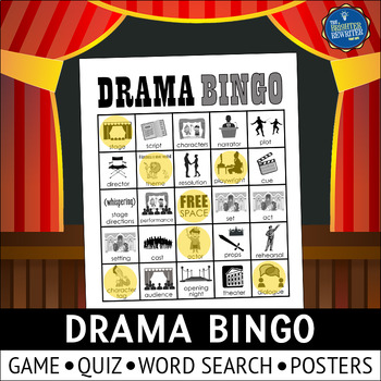 Preview of Elements of Drama Bingo Game and Vocabulary Posters