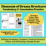 Elements of Drama: Lesson Plan & Brochure Notes Activity