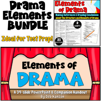 Preview of Elements of Drama Bundle: PowerPoint and Worksheets