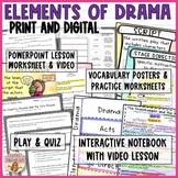 Elements of Drama Interactive Notebook Video Lesson Compre