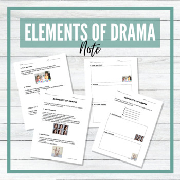 Preview of Elements of Drama Note and Template