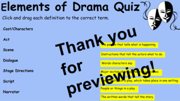 Preview of Elements of Drama Quiz