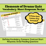 Elements of Drama Quiz || Drama Unit, Plays & Scripts