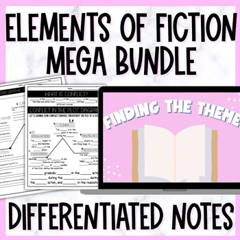 Preview of Elements of Fiction BUNDLE - Literary Elements - Theme, Setting, Characters 6-8