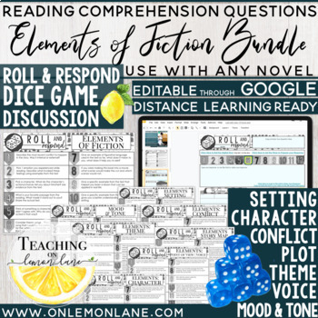 Preview of Elements of Fiction BUNDLE Reading Comprehension Questions Reading Response