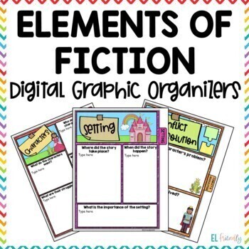 Elements of Fiction Distant Learning Digital Notebook by EL Friendly