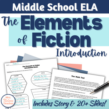 Preview of Elements of Fiction Introduction Worksheet Presentation