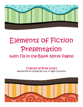 Preview of Elements of Fiction Presentation (with Fill-in-the-Blank Notes Pages)