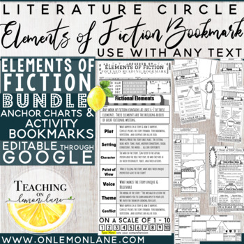 Preview of Elements of Fiction Reading Response Any Text | Novel - Comprehension BUNDLE