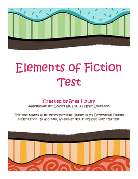 Preview of Elements of Fiction Test