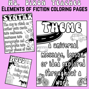 Preview of Elements of Fiction coloring pages