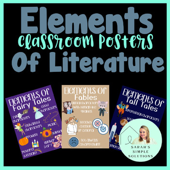 Preview of Elements of Lit Posters - Fairy Tales, Tall Tales, Fables{DIGITAL and PDF Files}