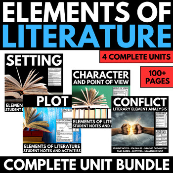 Preview of Elements of Literature Activities - Plot Diagram Character Conflict Setting