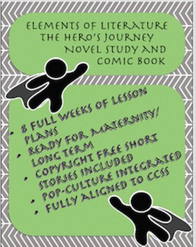 Preview of Elements of Literature Hero's Journey Eight Week Unit or Maternity Plans