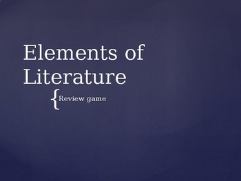Preview of Elements of Literature Review Game