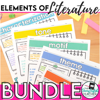 Preview of Elements of Literature Teaching Bundle: plot, conflict, mood, theme, and more!