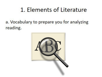 Preview of Elements of Literature-a slide show