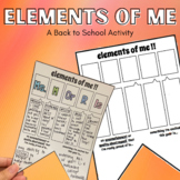 Elements of Me - Beginning of Year Activity