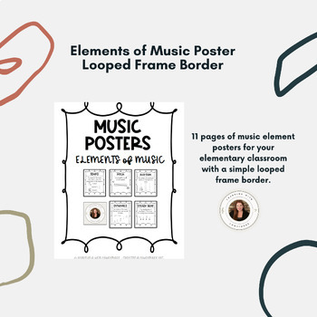 Preview of Elements of Music Anchor Chart Poster - Black and White FREEBIE