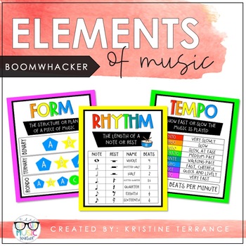 Preview of Elements of Music Anchor Charts - BOOMWHACKER