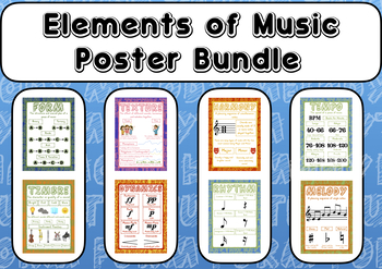 Preview of Elements of Music Classroom Posters / Anchor Sheets