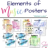 Elements of Music Classroom Posters - BUNDLE - Watercolor Theme