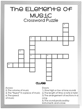 elements of drama crossword puzzle