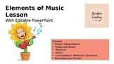 Elements of Music Lesson with PowerPoint and Ontario Expectations