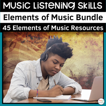 Preview of Listening Skills Worksheets | Elements of Music Worksheets & Activities Bundle