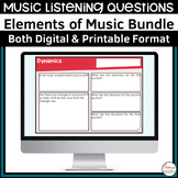 Elements of Music Listening Questions Bundle for Song Anal