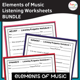 Elements of Music Listening Worksheets Bundle | Middle and