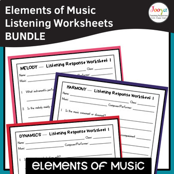 Preview of Elements of Music Listening Worksheets Bundle | Middle and High School Music