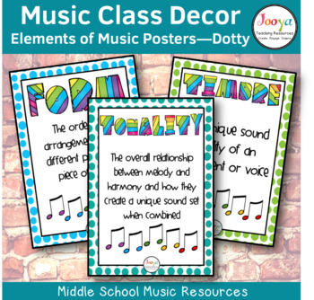 Preview of Music Class Decor - Elements of Music Dotty Posters