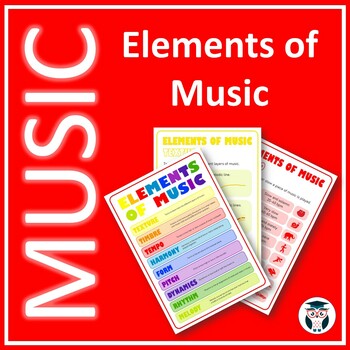 Preview of Elements of Music - Posters, Handouts and Worksheet