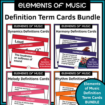 Preview of Elements of Music Terms Bundle | Music Word Wall | Music Vocabulary