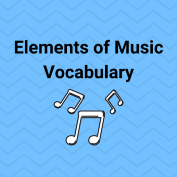 Preview of Elements of Music Vocabulary